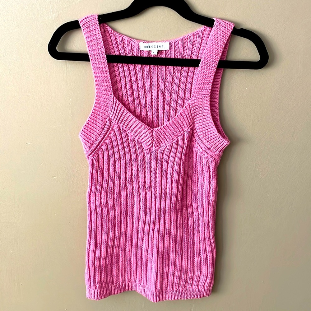 Crescent Wool Blend Knit Sweater Tank